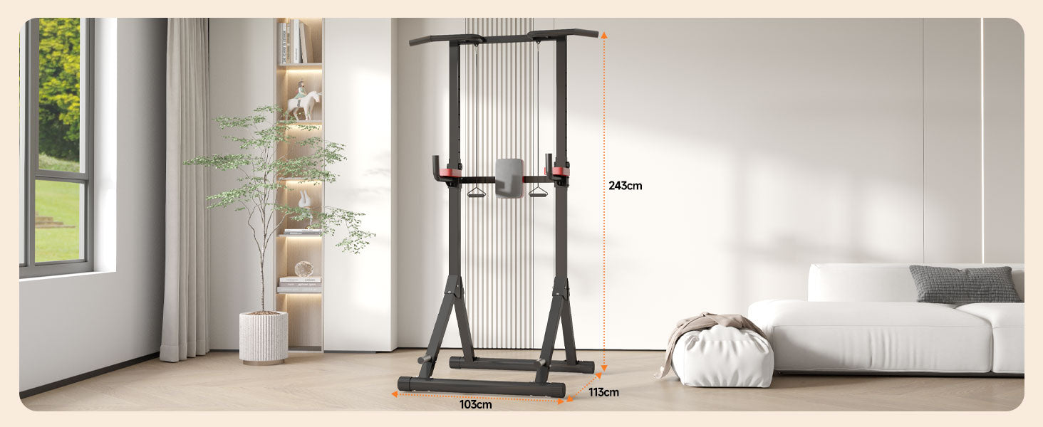 Stromturm im Wohnzimmer mit angezeigten Abmessungen