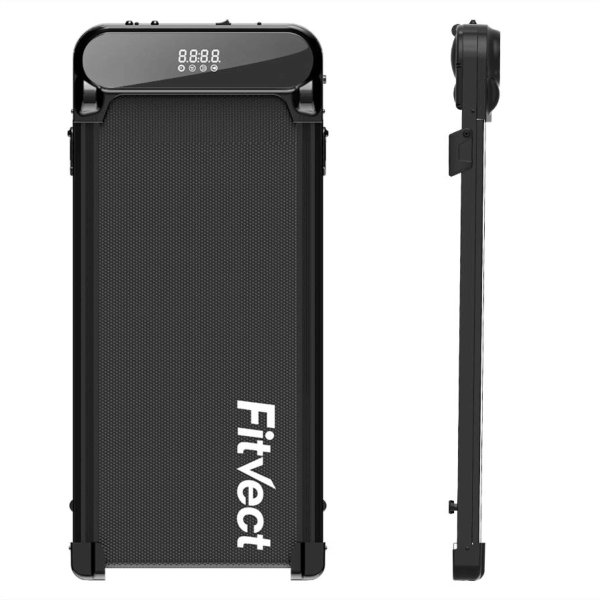fitvect c1 walking pad front view and side view